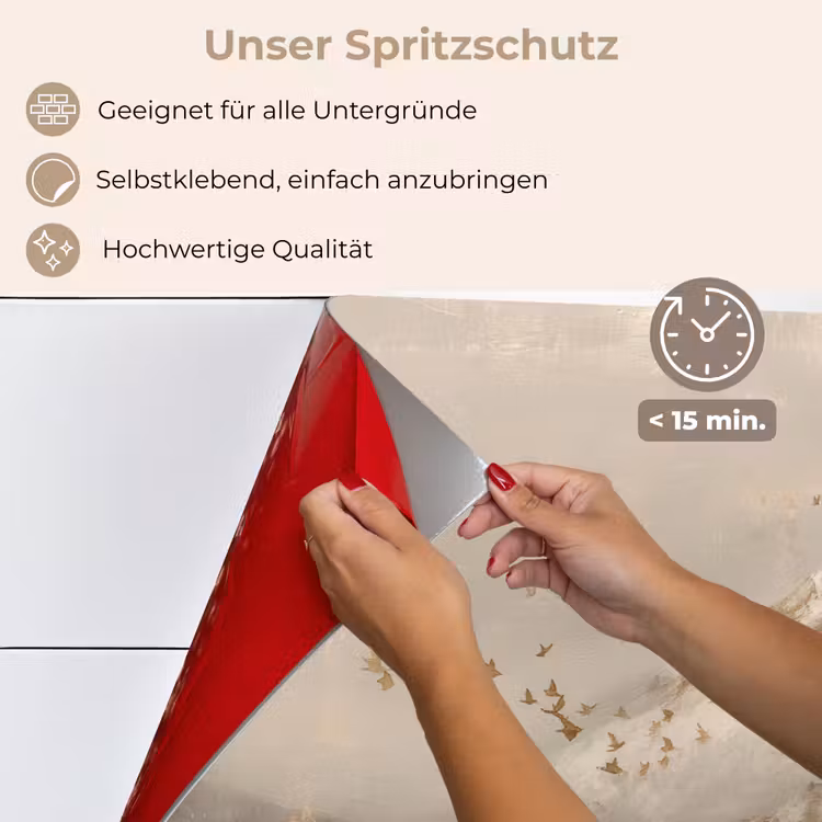Spritzschutz Küche - Berglandschaft - Nebel - Pinselstriche — 4