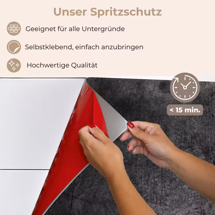 Spritzschutz Küche - Beton - Strukturiert - Retro - Schwarz - Grau - Rustikal — 4