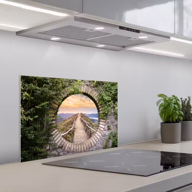Spritzschutz Küche - Brücke - Meer - Blick - Sommer — 1