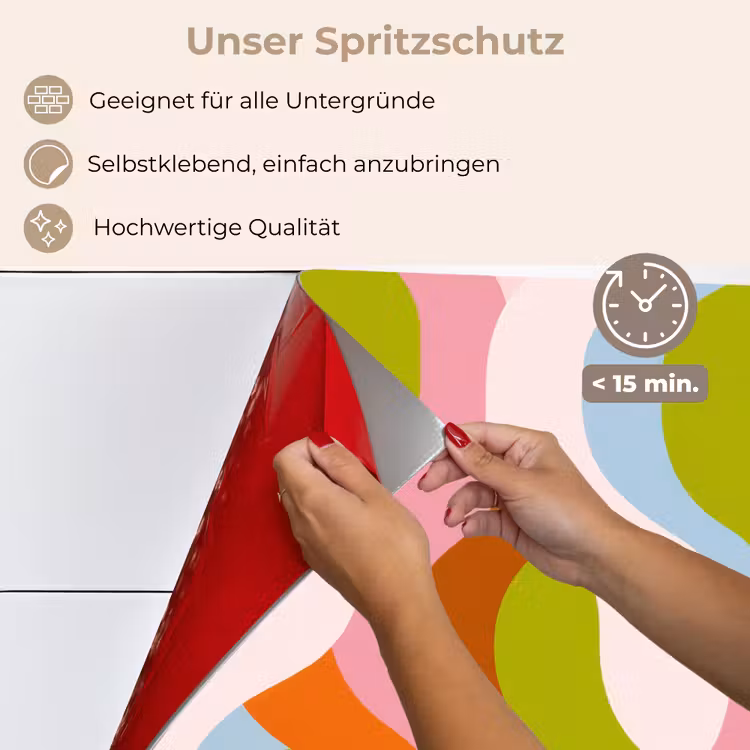 Spritzschutz Küche - Abstrakt - Formen - Rosa — 4