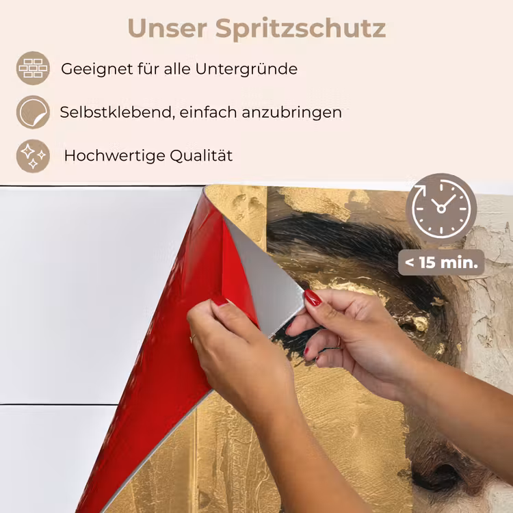 Spritzschutz Küche - Abstrakt - Gold - Gesicht - Lippen — 4