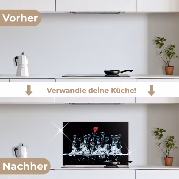 Spritzschutz Küche - Beeren - Wasser - Schwarz - Obst - Himbeere — 7