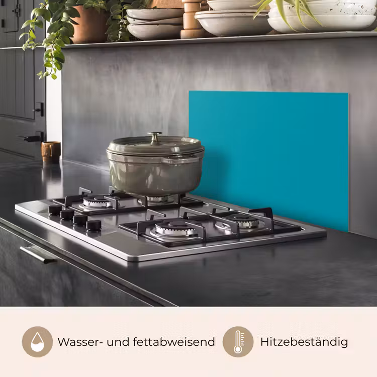 Spritzschutz Küche - Blau - Unifarben — 2