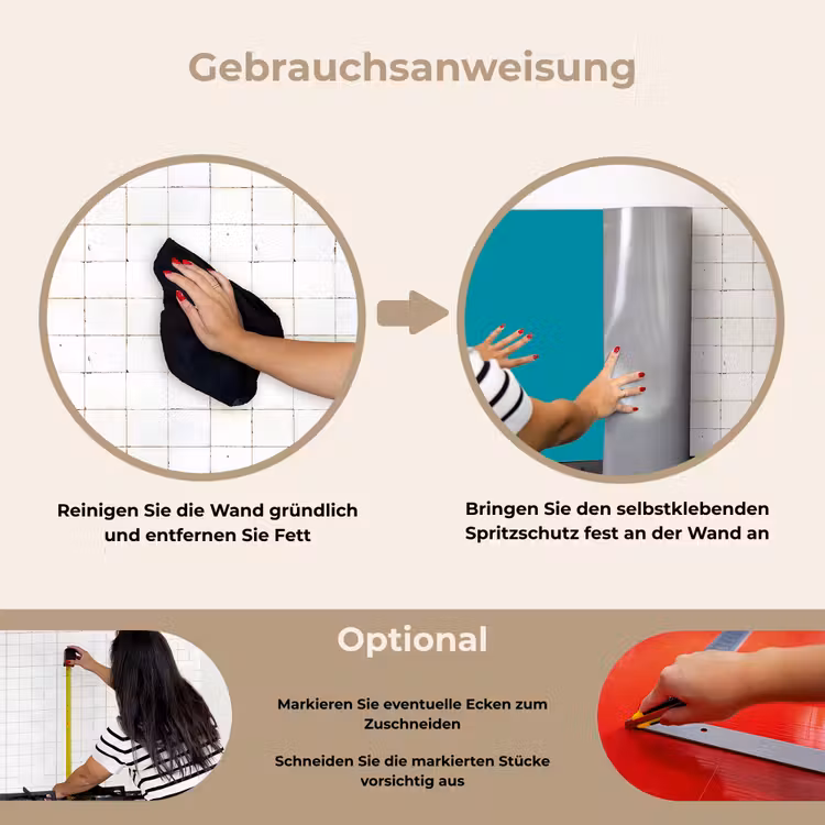 Spritzschutz Küche - Blau - Unifarben — 6