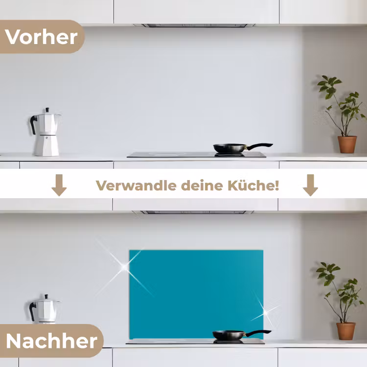 Spritzschutz Küche - Blau - Unifarben — 7