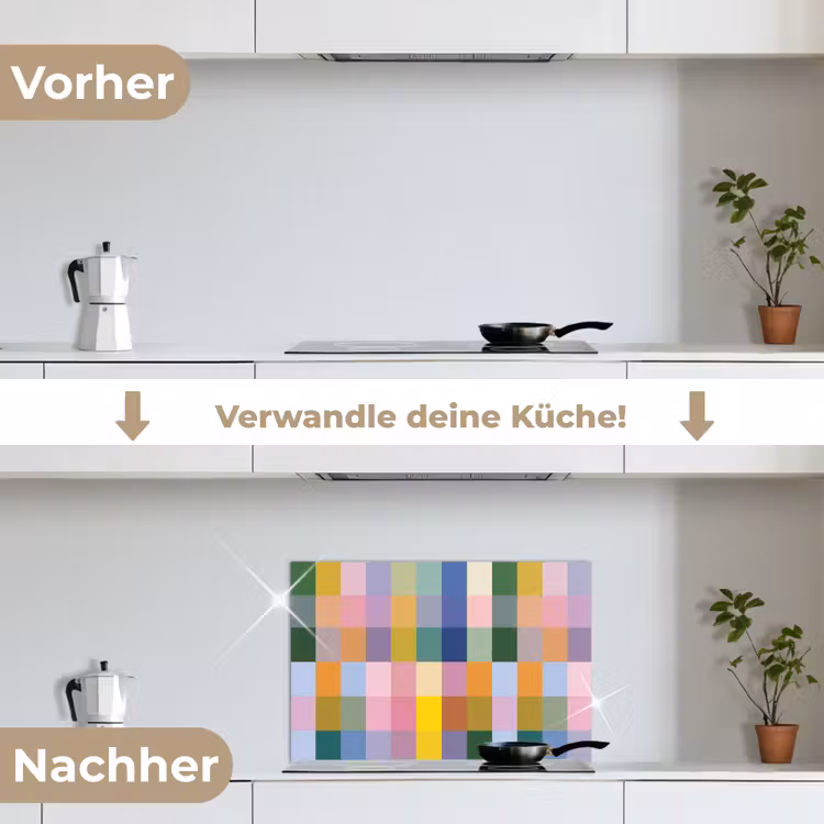 Spritzschutz Küche - Blöcke - Quadratisch - Gemustert - Farbig — 7