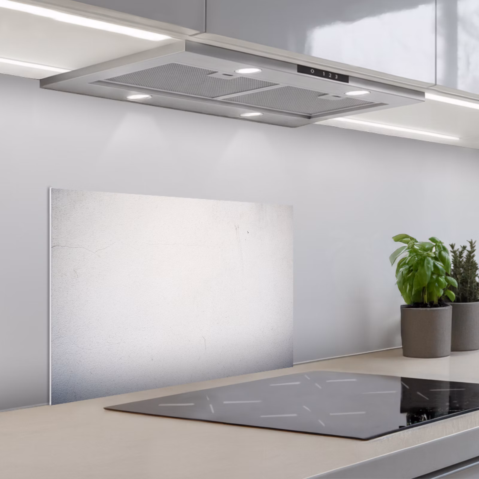 Spritzschutz Küche - Beton - Weiß - Modern — 1