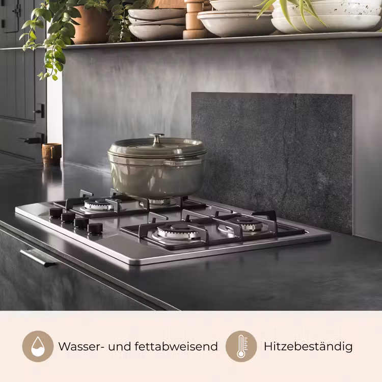 Spritzschutz Küche - Beton - Schwarz - Grau - Rustikal - Industriell — 2