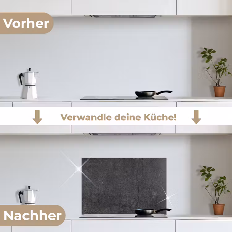 Spritzschutz Küche - Beton - Schwarz - Grau - Rustikal - Industriell — 7