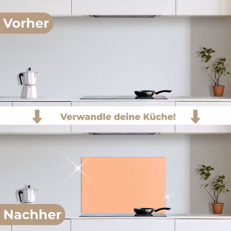 Spritzschutz Küche - Aprikose - Rosa - Pastell - Einfarbig - Farbe — 7
