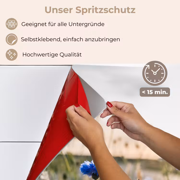 Spritzschutz Küche - Blumen - Sommer - Kornblume - Blau - Sonne - Wolken — 4
