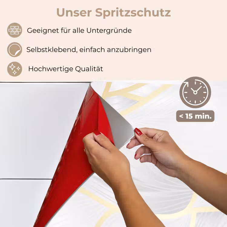 Spritzschutz Küche - Abstraktes Muster mit goldenen Linien — 4