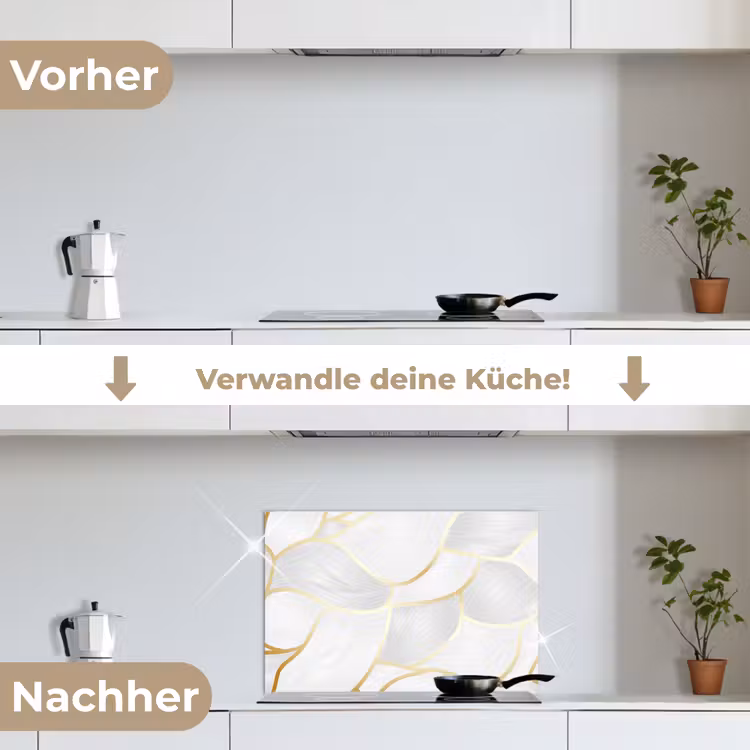 Spritzschutz Küche - Abstraktes Muster mit goldenen Linien — 7