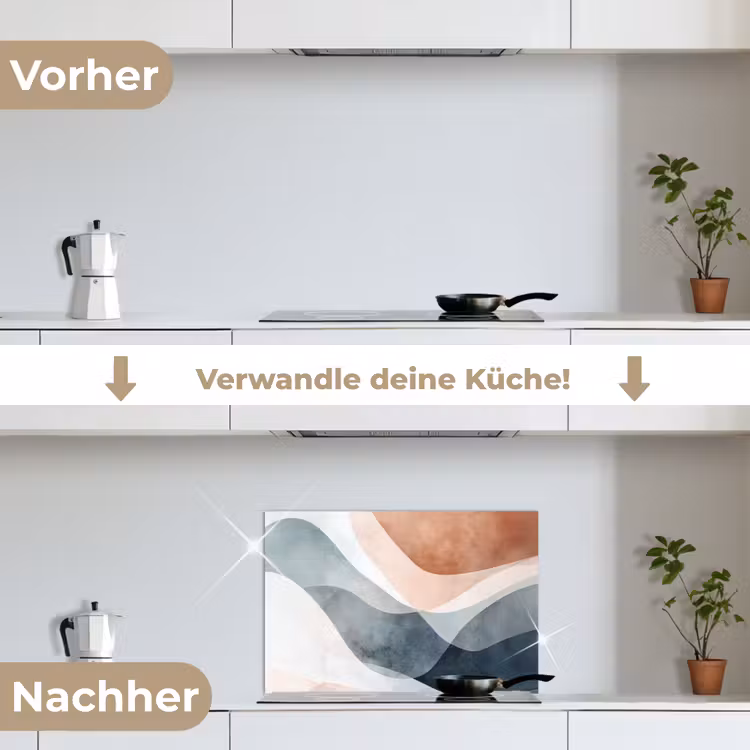 Spritzschutz Küche - Abstrakt - Wellen - Blau — 7
