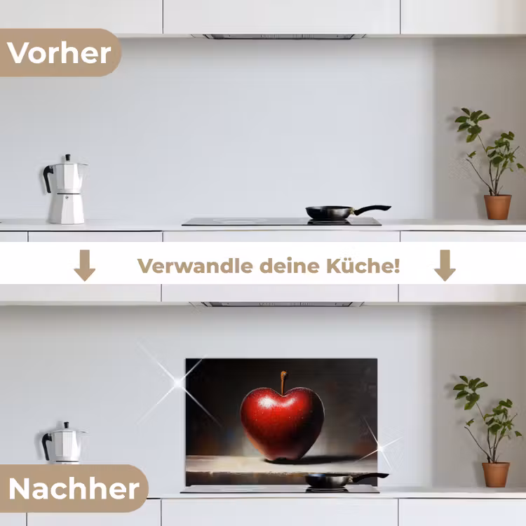 Spritzschutz Küche - Apfel - Herz - Rot — 7