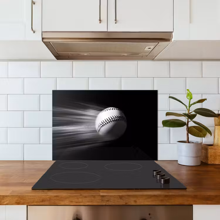 Spritzschutz Küche - Baseball - Weiß - Fliegen — 3