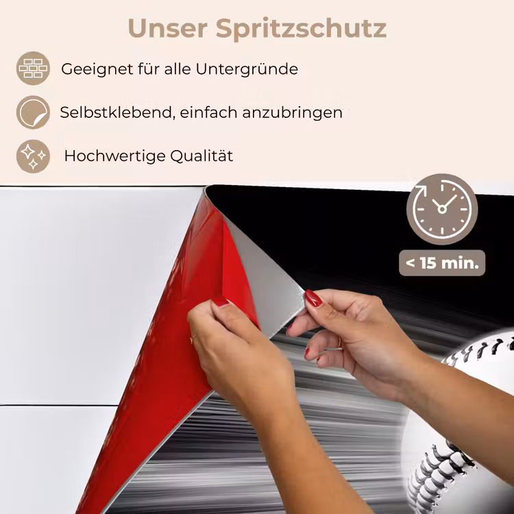 Spritzschutz Küche - Baseball - Weiß - Fliegen — 4