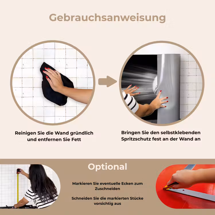 Spritzschutz Küche - Baseball - Weiß - Fliegen — 6