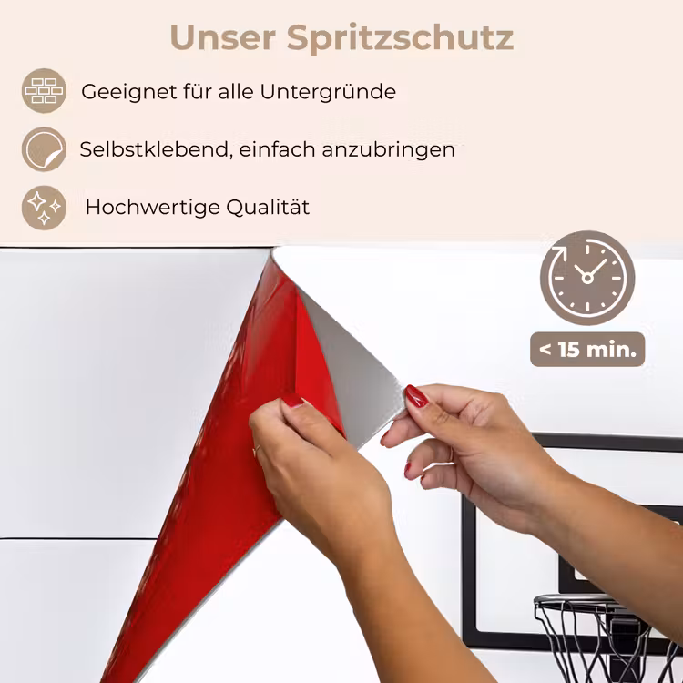Spritzschutz Küche - Basketballbrett - Minimalistisch - Schwarz — 4