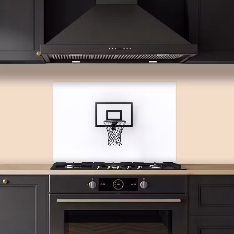 Spritzschutz Küche - Basketballbrett - Minimalistisch - Schwarz — 5