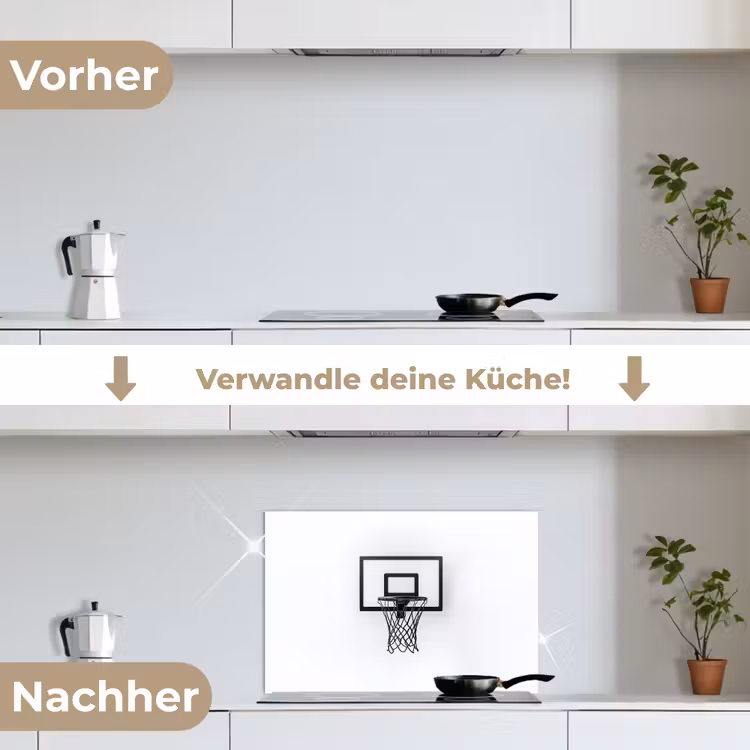 Spritzschutz Küche - Basketballbrett - Minimalistisch - Schwarz — 7
