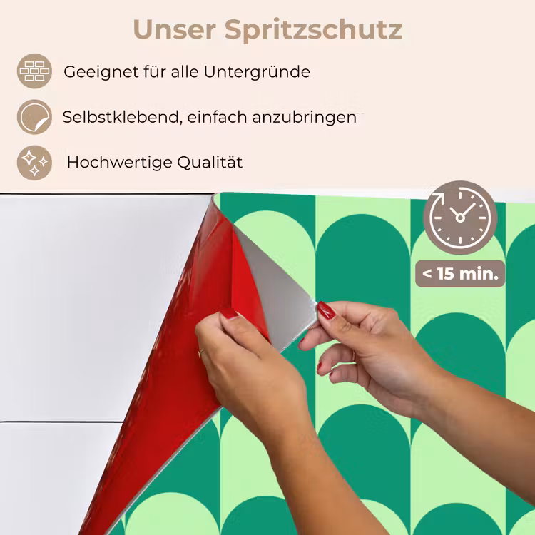 Spritzschutz Küche - Bögen - Grün - Gestapelt — 4