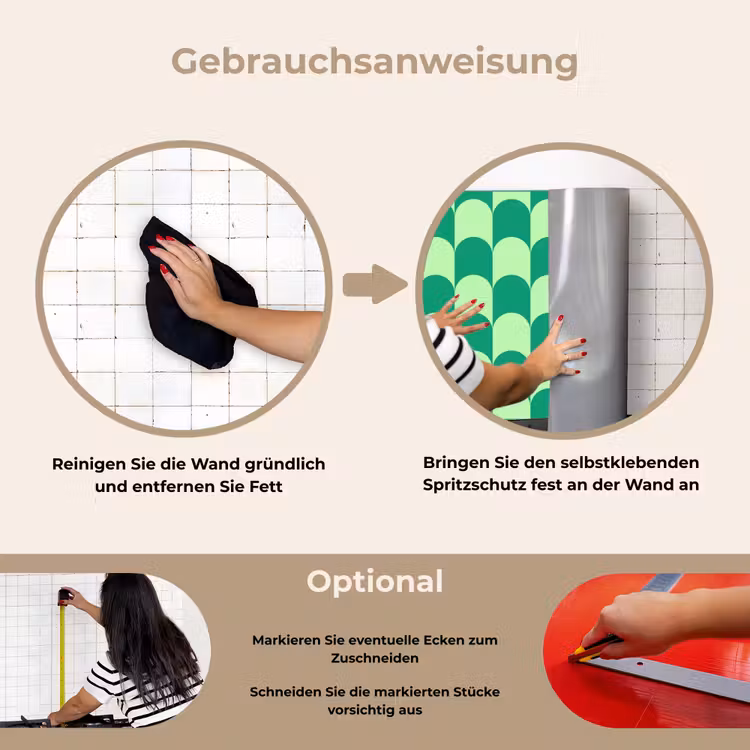 Spritzschutz Küche - Bögen - Grün - Gestapelt — 6