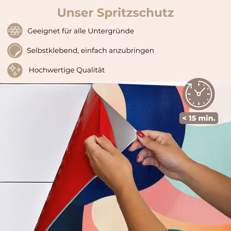 Spritzschutz Küche - Abstrakt - Blau - Rosa — 4