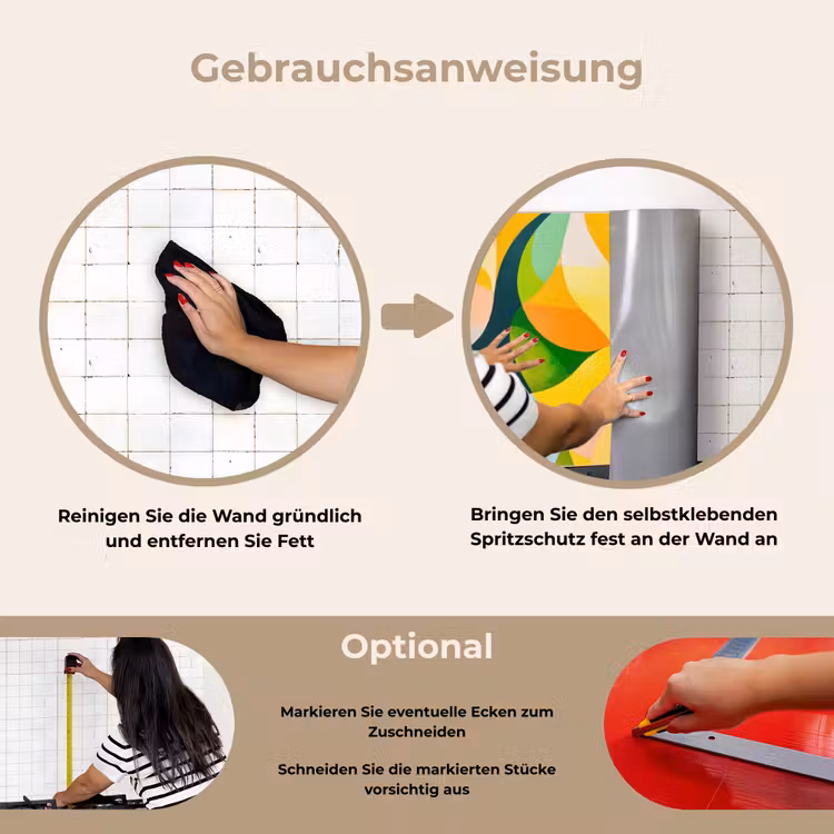 Spritzschutz Küche - Abstrakt - Gelb - Rosa - Grün — 6
