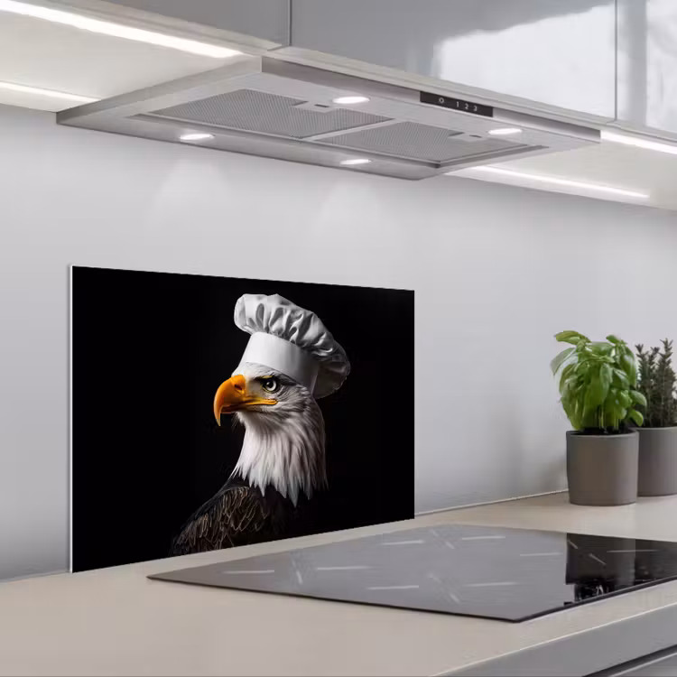 Spritzschutz Küche - Adler - Amerika - Kochmütze - Vogel - Robust — 1