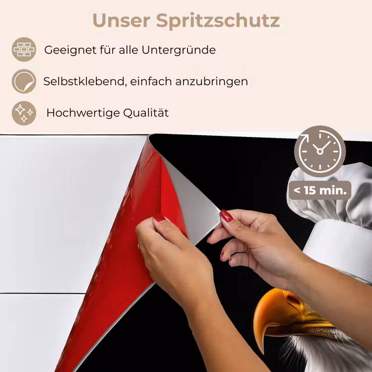 Spritzschutz Küche - Adler - Amerika - Kochmütze - Vogel - Robust — 4