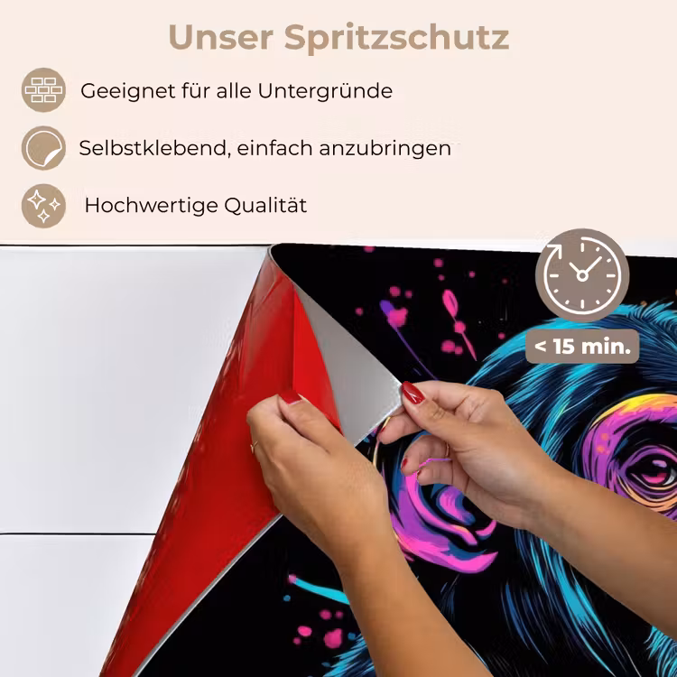 Spritzschutz Küche - Affe - Farbe - Neon - Farbe — 4