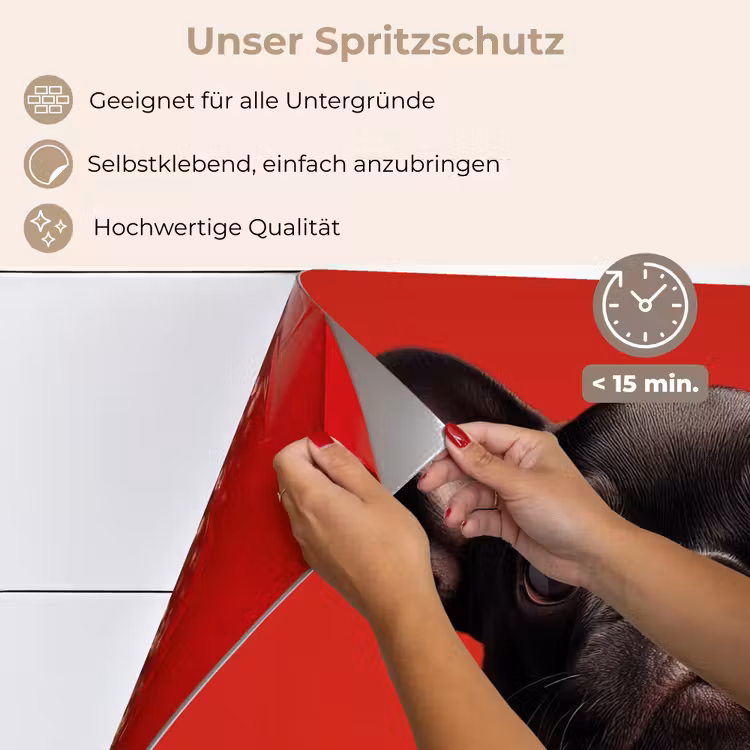 Spritzschutz Küche - Amor - Hund - Herz - Rot — 4