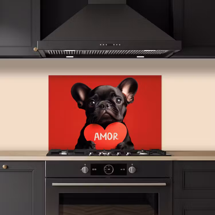 Spritzschutz Küche - Amor - Hund - Herz - Rot — 5