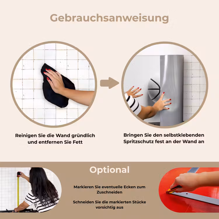 Spritzschutz Küche - Basketball - Weiß - Schatten - Linien — 6
