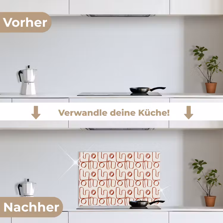 Spritzschutz Küche - Abstrakt - Muster - Beige - Rot — 7
