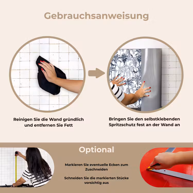 Spritzschutz Küche - Affe - Dschungel - Blau — 6