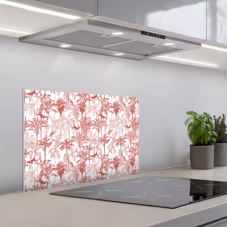 Spritzschutz Küche - Affe - Dschungel - rot — 1