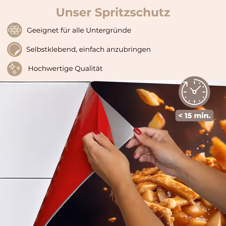 Spritzschutz Küche - Apfel - Kuchen - Heiß - Essen — 4