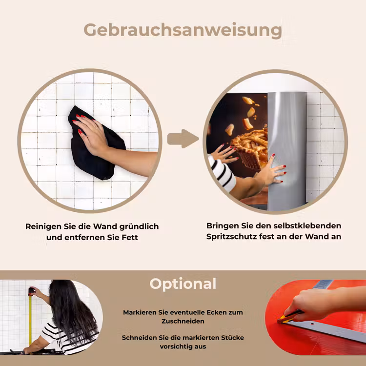 Spritzschutz Küche - Apfel - Kuchen - Heiß - Essen — 6