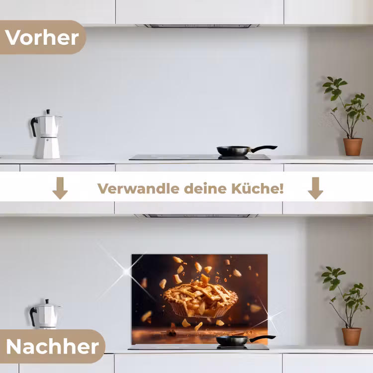 Spritzschutz Küche - Apfel - Kuchen - Heiß - Essen — 7