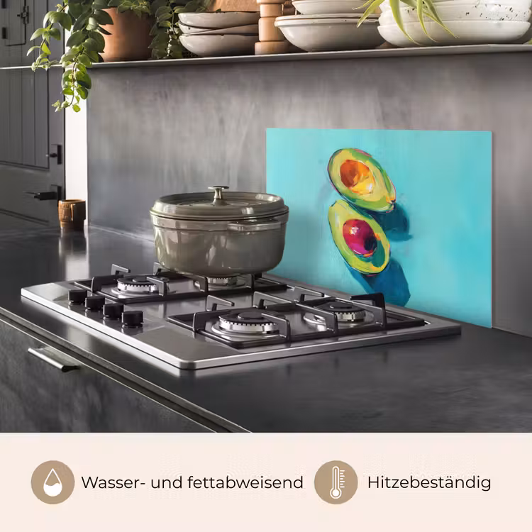 Spritzschutz Küche - Avocado - Grün - Saatgut - Schatten — 2