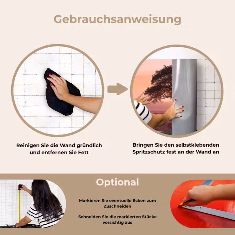 Spritzschutz Küche - Baum - Heidekraut - Sonnenaufgang — 6