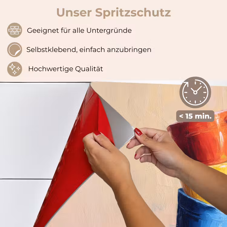 Spritzschutz Küche - Becher - Gestapelt - Keramik - Farbenfroh — 4