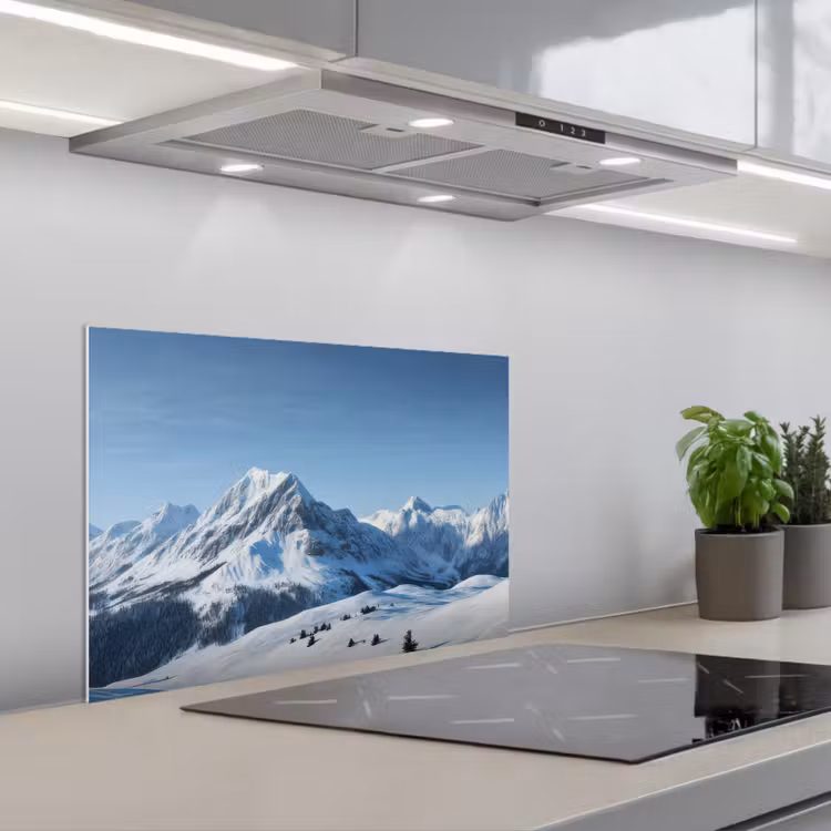 Spritzschutz Küche - Berge - Schnee - Winter — 1