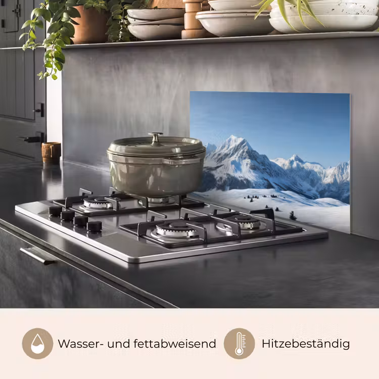 Spritzschutz Küche - Berge - Schnee - Winter — 2
