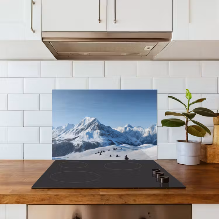 Spritzschutz Küche - Berge - Schnee - Winter — 3