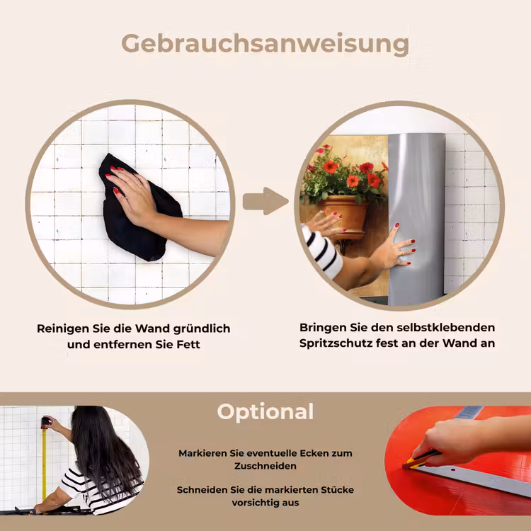 Spritzschutz Küche - Blumentöpfe - Wand - Vintage — 6