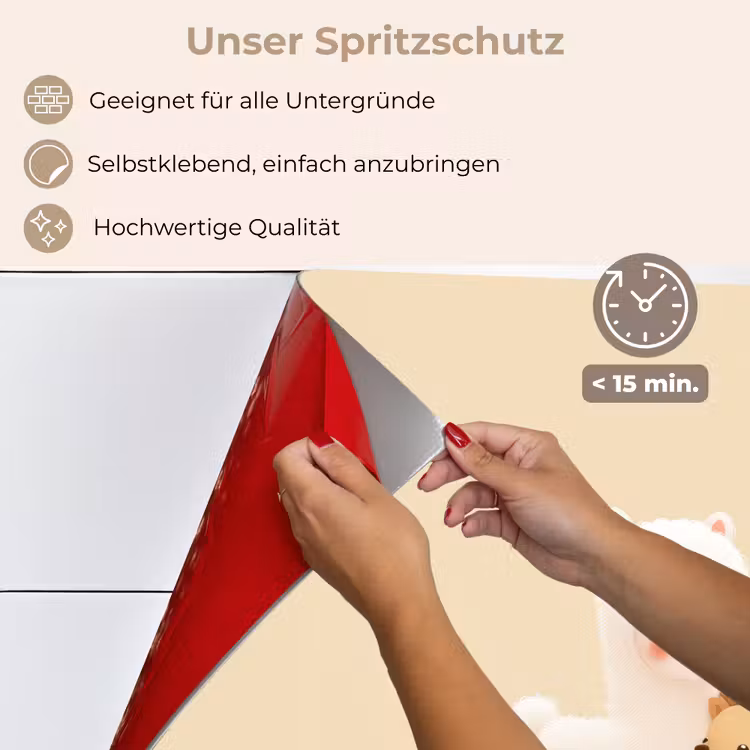 Spritzschutz Küche - Alpaka - Igel - Braun - Kuschelig — 4