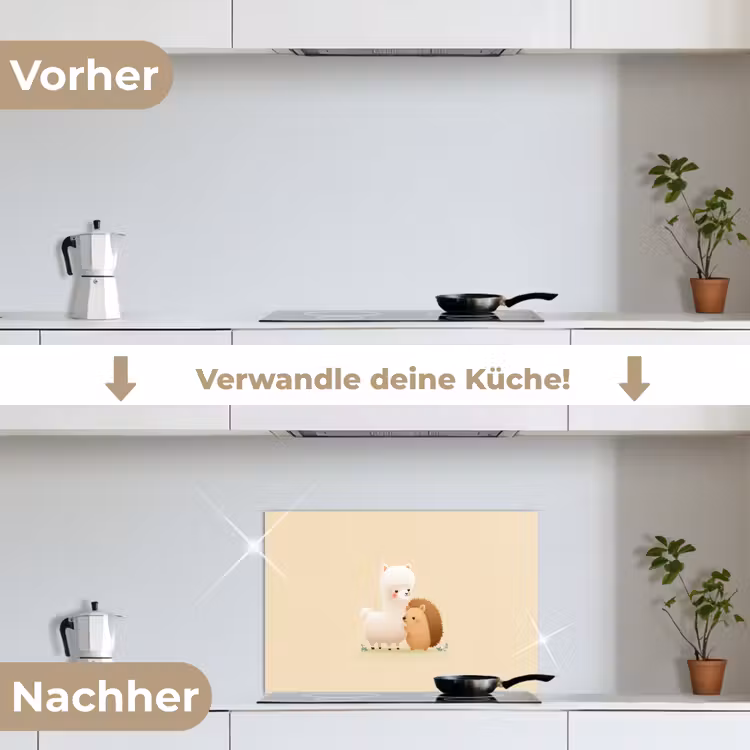 Spritzschutz Küche - Alpaka - Igel - Braun - Kuschelig — 7
